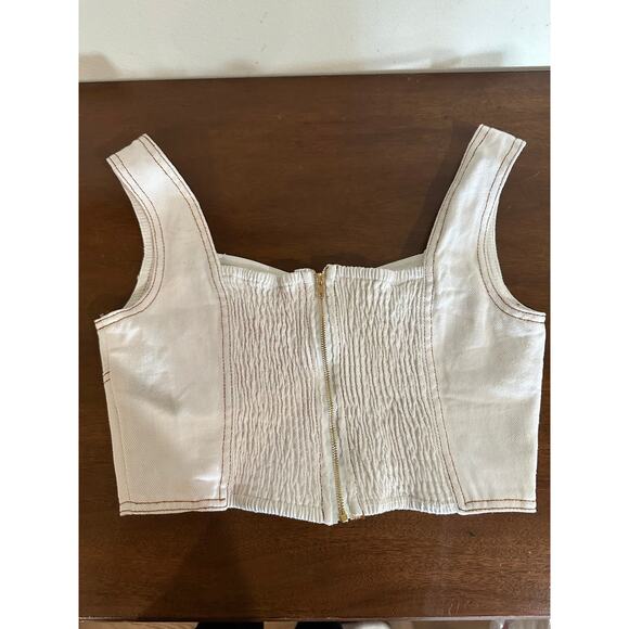 Miss Rosier Brielle Denim top size small - Picture 6 of 13